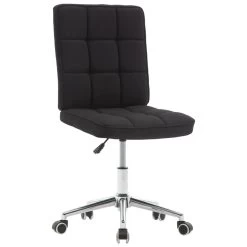VidaXL Eetkamerstoelen 2 St Stof Zwart -Vidaxl 1482572640 0102