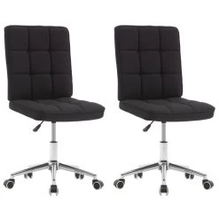 VidaXL Eetkamerstoelen 2 St Stof Zwart