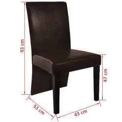 VidaXL Eetkamerstoelen 2 St Kunstleer Donkerbruin -Vidaxl 1540624400 0103