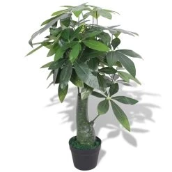 VidaXL Kunst Watercacao Plant Met Pot 85 Cm Groen