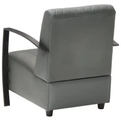 VidaXL Fauteuil Echt Leer Grijs -Vidaxl 1577891094 0103