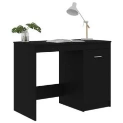 VidaXL Bureau 100x50x76 Cm Bewerkt Hout Zwart -Vidaxl 1595190666 0103