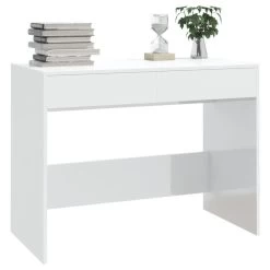VidaXL Bureau 101x50x76,5 Cm Spaanplaat Hoogglans Wit -Vidaxl 15b405ebfe8a46bb99722d26c8405334