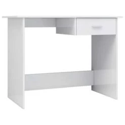 VidaXL Bureau 100x50x76 Cm Bewerkt Hout Hoogglans Wit