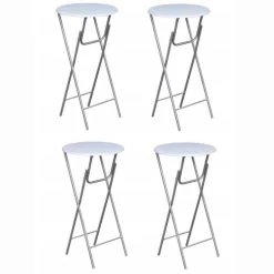 VidaXL Statafels Met MDF Tafelblad Wit 4 St