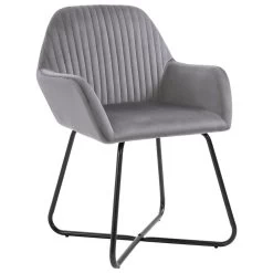 VidaXL Eetkamerstoelen 2 St Fluweel Grijs -Vidaxl 1636833354 0102
