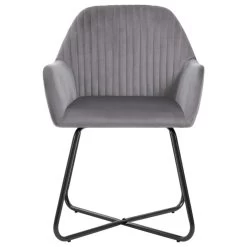 VidaXL Eetkamerstoelen 2 St Fluweel Grijs -Vidaxl 1636833354 0103