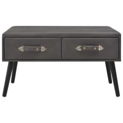 VidaXL Bank Met Lades 80 Cm Kunstleer Grijs -Vidaxl 165f1a756c4c4976912d3697031fd82a