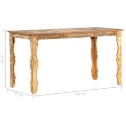 VidaXL Eettafel 140x70x76 Cm Massief Gerecycled Hout -Vidaxl 1675236925 0103