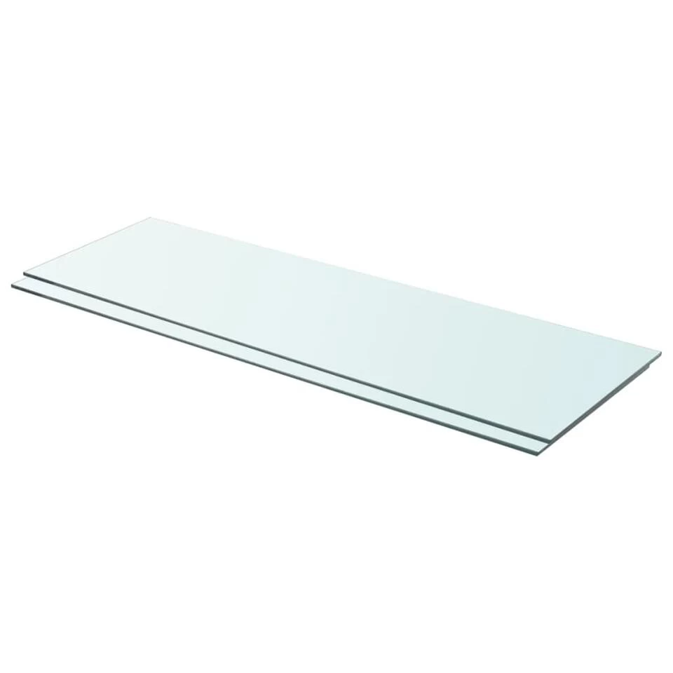 VidaXL Schappen 2 St 90x30 Cm Glas Transparant 1 VidaXL Schappen 2 St 90x30 Cm Glas Transparant