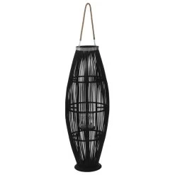 VidaXL Lantaarnhouder Hangend 95 Cm Bamboe Zwart