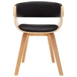 VidaXL Eetkamerstoel Gebogen Hout En Kunstleer Zwart -Vidaxl 1693722538 0102