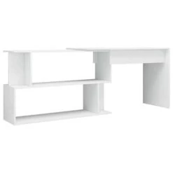 VidaXL Hoekbureau 200x50x76 Cm Bewerkt Hout Hoogglans Wit