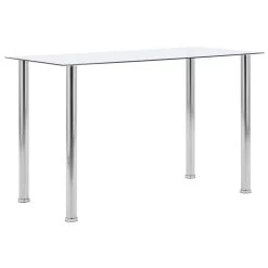 VidaXL Eettafel 120x60x75 Cm Gehard Glas Transparant