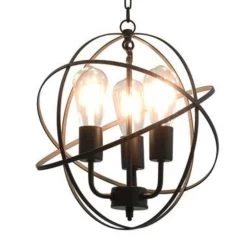 VidaXL Hanglamp Rond 3xE27 Zwart