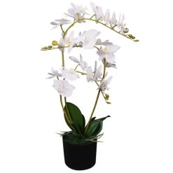 VidaXL Kunst Orchidee Plant Met Pot 65 Cm Wit
