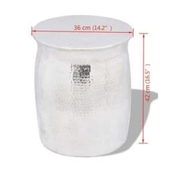 VidaXL Krukje/bijzettafeltje Gehamerd Aluminium Zilverkleurig -Vidaxl 1770fee6c32948fd989d176ee371f715