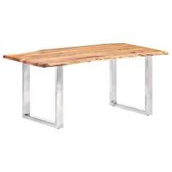VidaXL Eetkamertafel Met Natuurlijke Randen 3,8 Cm 200 Cm Acaciahout