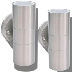 VidaXL LED-wandlamp Buiten Op-/neerwaarts RVS 2 St -Vidaxl 1778768656 0102