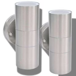 VidaXL LED-wandlamp Buiten Op-/neerwaarts RVS 2 St -Vidaxl 1778768656 0103