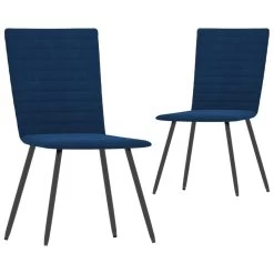 VidaXL Eetkamerstoelen 2 St Fluweel Blauw