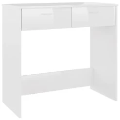VidaXL Bureau 80x40x75 Cm Bewerkt Hout Hoogglans Wit