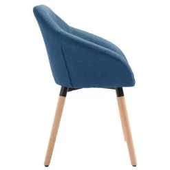 VidaXL Eetkamerstoel Stof Blauw -Vidaxl 1806768651 0102
