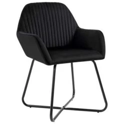 VidaXL Eetkamerstoelen 2 St Fluweel Zwart 6 VidaXL Eetkamerstoelen 2 St Fluweel Zwart -Vidaxl 1807301431 0102