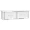 VidaXL Wandschap Met Lades 60x26x18,5 Cm Bewerkt Hout Hoogglans Wit