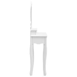 VidaXL Kaptafelset Met Kruk 50x59x136 Cm Paulowniahout Wit -Vidaxl 1832c287fa53445191b9c6b1e598ae39