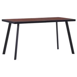 VidaXL Eettafel 140x70x75 Cm MDF Donkerhoutkleurig En Zwart