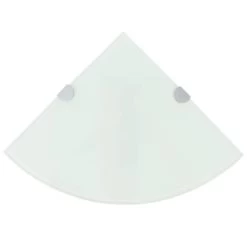VidaXL Hoekschappen 2 St Met Chromen Dragers 25x25 Cm Glas Wit