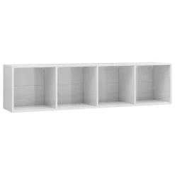 VidaXL Boekenkast/tv-meubel 143x30x36 Cm Hoogglans Wit
