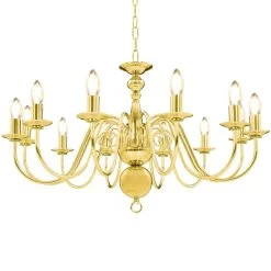 VidaXL Kroonluchter 12xE14 Goudkleurig