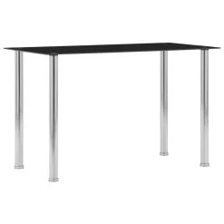 VidaXL Eettafel 120x60x75 Cm Gehard Glas Zwart