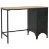 VidaXL Bureau 100x50x76 Cm Massief Vurenhout En Staal