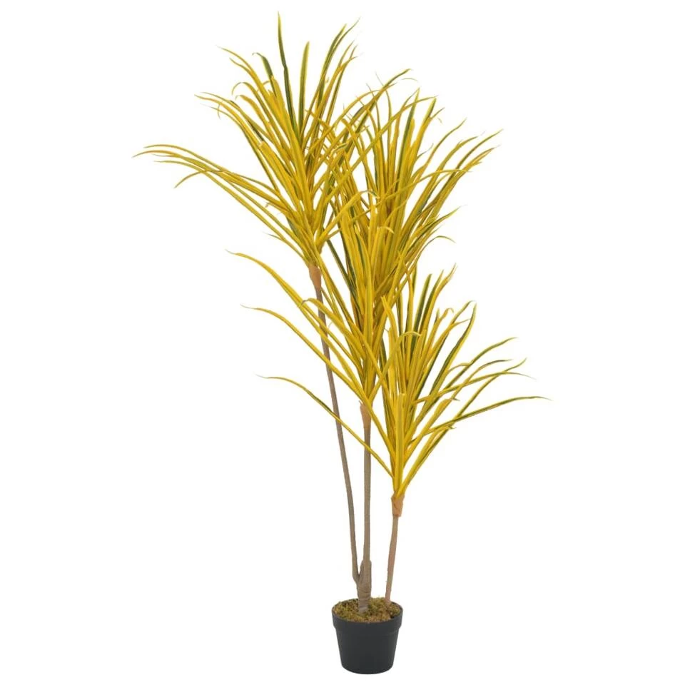 VidaXL Kunstplant Met Pot Dracaena 125 Cm Geel 1 VidaXL Kunstplant Met Pot Dracaena 125 Cm Geel
