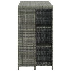 VidaXL Bartafel Met Opbergrek 120x60x110 Cm Poly Rattan Grijs -Vidaxl 1bb65c206b8c45aab313466f48709b90