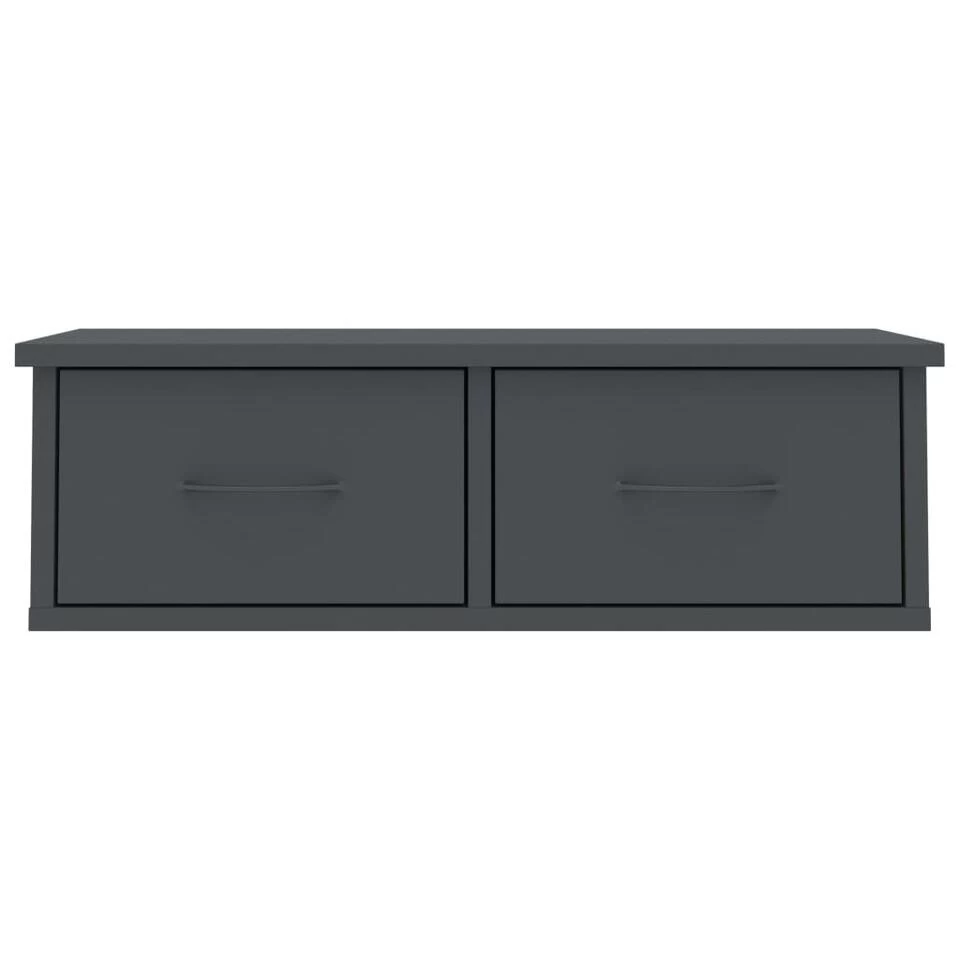 VidaXL Wandschap Met Lades 60x26x18,5 Cm Bewerkt Hout Grijs 4 VidaXL Wandschap Met Lades 60x26x18,5 Cm Bewerkt Hout Grijs - Afbeelding 4