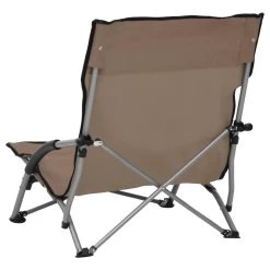 VidaXL Strandstoelen 2 St Inklapbaar Stof Taupe -Vidaxl 29242be26ffe4d4a9b6e3a606b10b949