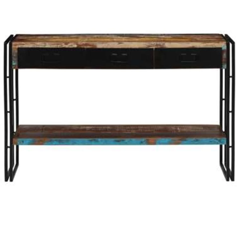 VidaXL Wandtafel 120x30x76 Cm Massief Gerecycled Hout 2 VidaXL Wandtafel 120x30x76 Cm Massief Gerecycled Hout - Afbeelding 2