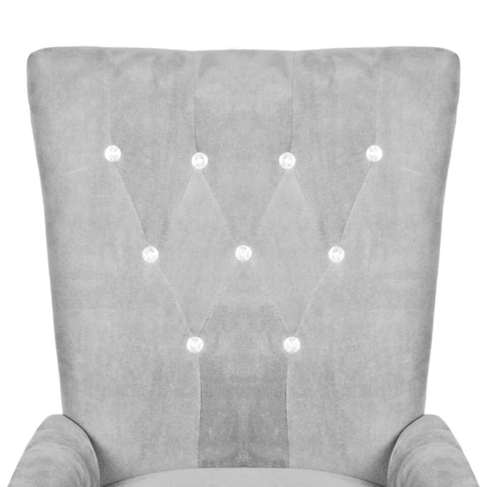 VidaXL Fauteuil Fluweel Zilverkleurig 3 VidaXL Fauteuil Fluweel Zilverkleurig - Afbeelding 3