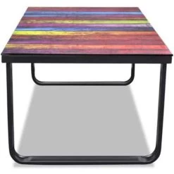 VidaXL Salontafel Met Regenboog-print Glazen Tafelblad -Vidaxl 2d2bb61d0c4949c9a48135083fcd11e6