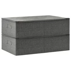 VidaXL Opbergboxen 2 St 70x40x18 Cm Stof Antracietkleurig -Vidaxl 3065b6102eb74332bbf5b4eb7ecd3f78