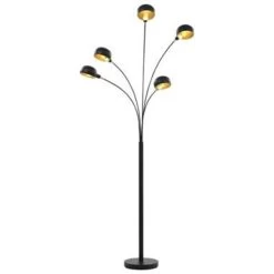 VidaXL Lamp Staand 5xE14 200 Cm Zwart En Goud -Vidaxl 31a5e7070811406a91ce33f5c3f7c198