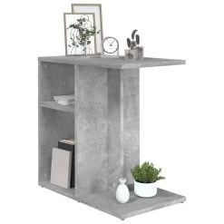 VidaXL Bijzettafel 50x30x50 Cm Spaanplaat Betongrijs -Vidaxl 32e5e881370a40a2a6b15e38f7cee0a8