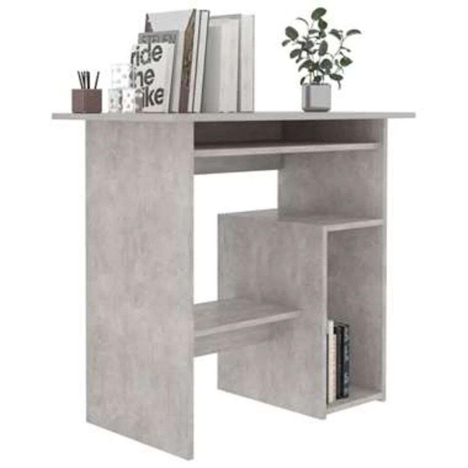 VidaXL Bureau 80x45x74 Cm Spaanplaat Betongrijs 3 VidaXL Bureau 80x45x74 Cm Spaanplaat Betongrijs - Afbeelding 3