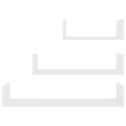 VidaXL Wandschappen 3 St Bewerkt Hout Wit -Vidaxl 344e0a3f26304cafa6a3b299baa52f6f