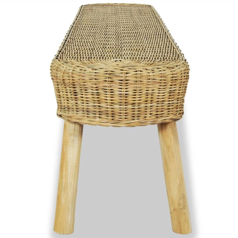 VidaXL Halbankje 110x35x45 Cm Natuurlijk Rattan 3 VidaXL Halbankje 110x35x45 Cm Natuurlijk Rattan - Afbeelding 3