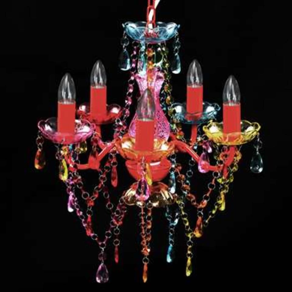 VIDAXL Flerfarget Lysekrone 5 Pærer 3 VIDAXL Flerfarget Lysekrone 5 Pærer - Afbeelding 3